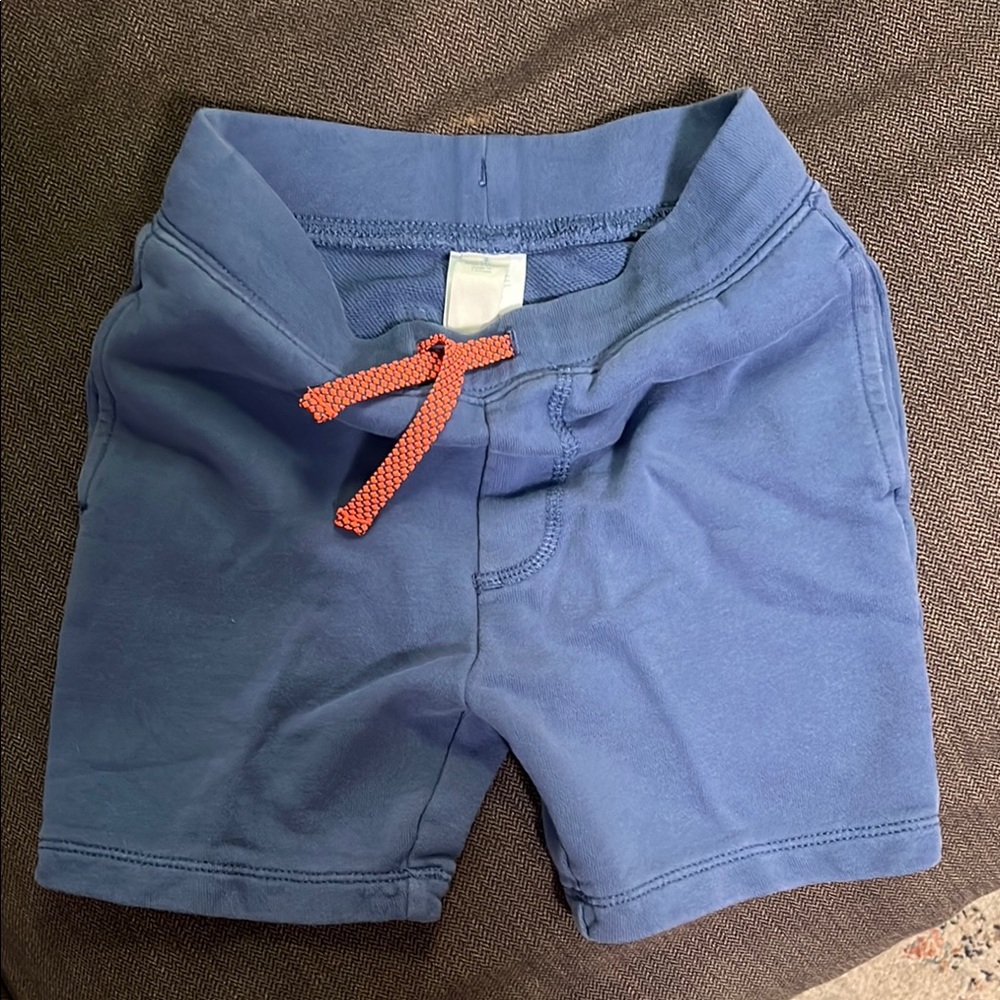 Blue Shorts with Orange Drawstring crew cut